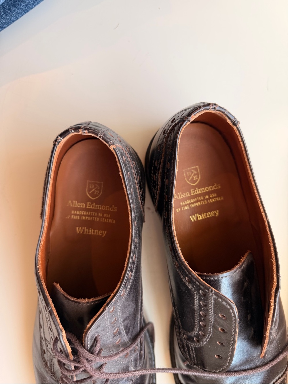 Allen Edmonds Brown Leather Brogue Cap-Toe Oxfords - Picture 5 of 13